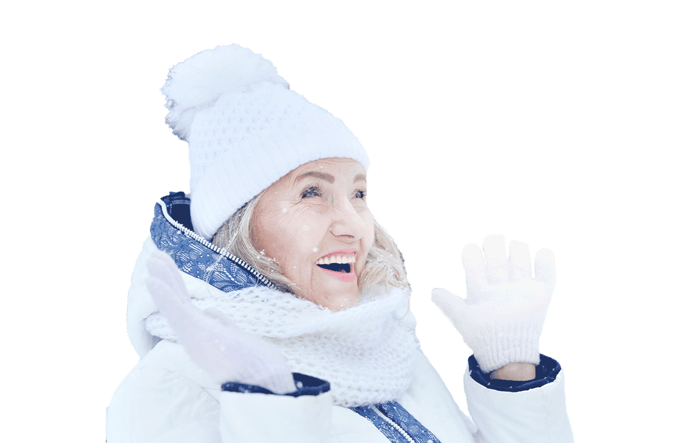 Woman Smiling Outdoors in Winter